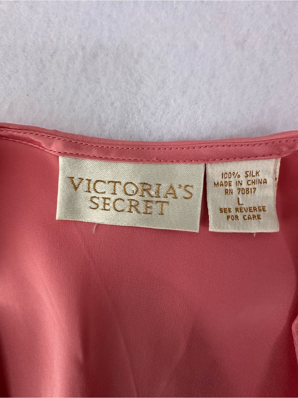 Vintage Victoria’s Secret Gold Label Silk Nightshirt Coral Pink Size L 90’s - Picture 3 of 14